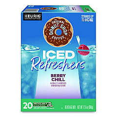 The Original Donut Shop ICED Refreshers K-Cup Pods, Berry Chill, 20/Box (0631)