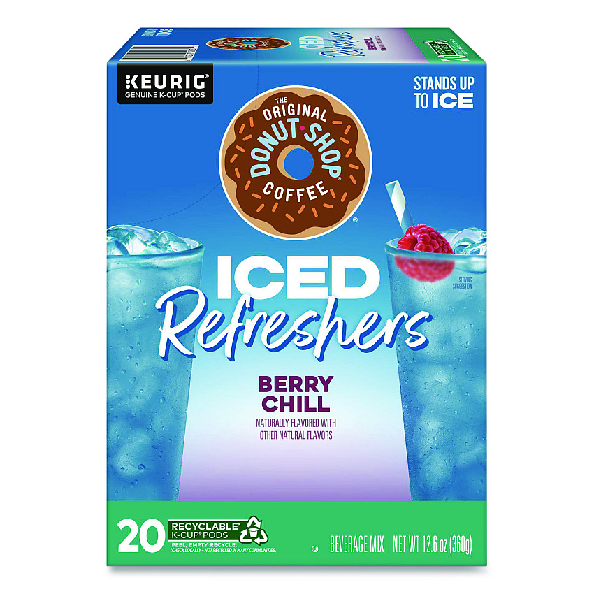 The Original Donut Shop ICED Refreshers K-Cup Pods, Berry Chill, 20/Box (0631)