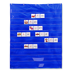 Learning Resources Pocket Chart, 10 Pockets, 33.5 x 42, Blue (LER2206)