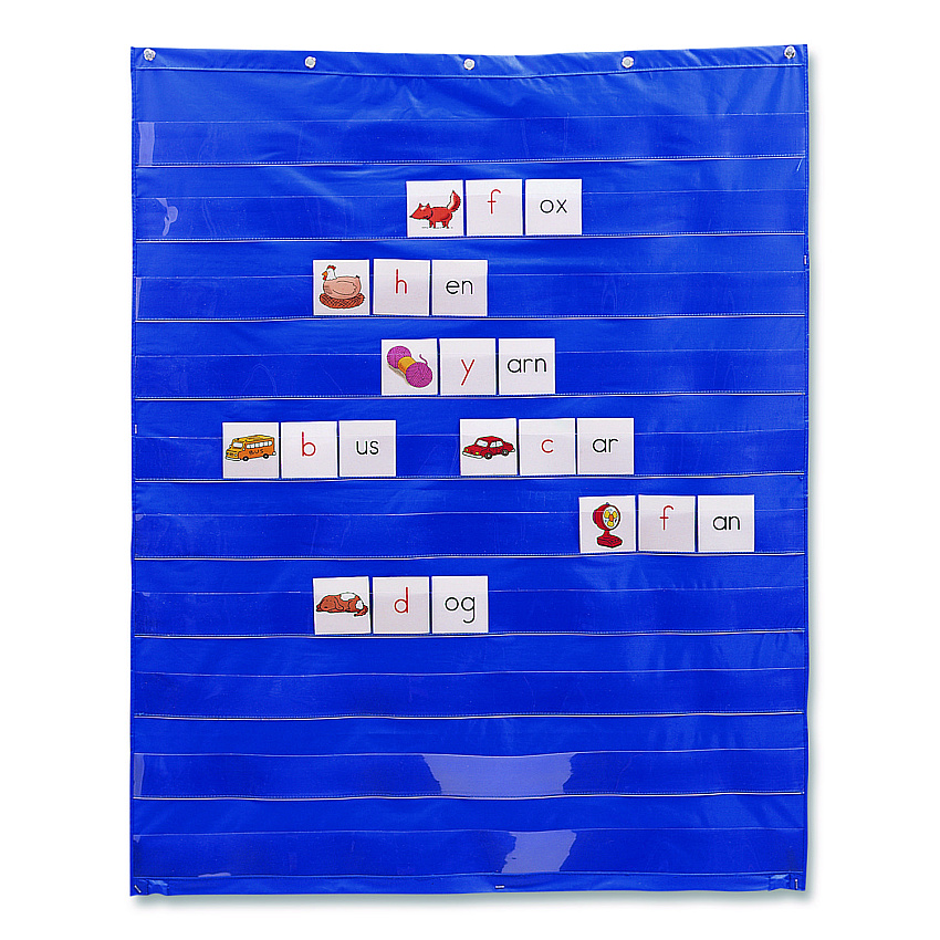 Learning Resources Pocket Chart, 10 Pockets, 33.5 x 42, Blue (LER2206)