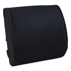 Mind Reader Memory Foam Ergonomic Lumbar Support Chair Cushion, 4 x 13.5 x 12.25, Black (BACKFOAMBLK)