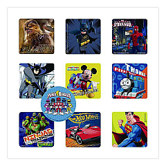 Smilemakers Cars, Trucks and Heroes Sticker Sampler Pack, Randomly Assorted Illustrations and Colors, 1,000/Box (2618382)