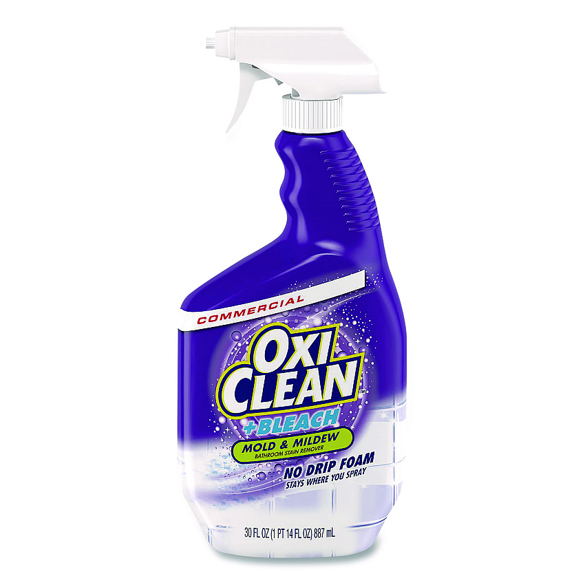 OxiClean + Bleach Mold and Mildew Stain Remover, Citrus Scent, 30 oz Spray Bottle, 8/Carton (5703730000)