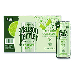 Nestle Maison Perrier Sparkling Water,11.15 oz Can, Lime, 8 Cans/Box (85129)