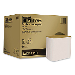 Boardwalk Interfold Napkins, 1-Ply, 8.8 x 6.3, Kraft, 500/Pack, 12 Packs/Carton (6000INTK)