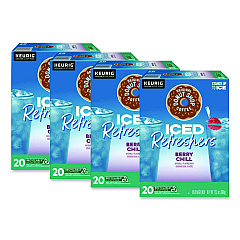 The Original Donut Shop ICED Refreshers K-Cup Pods, Berry Chill, 20/Box, 4 Boxes/Carton (0631CT)