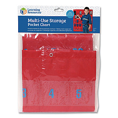Learning Resources Multi-Use Storage Pocket Chart, 35 Pockets, 13 x 18, Red (LER0056)