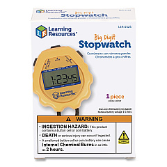 Learning Resources Big Digit Stopwatch, Accurate to 1/100 Second, Yellow, Black Lanyard (LER0525)