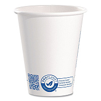 SOLO Recycled Content PCF Paper Hot Cups, ProPlanet Seal, 8 oz, White/Blue, 1,000/Carton (378RCPLANET)