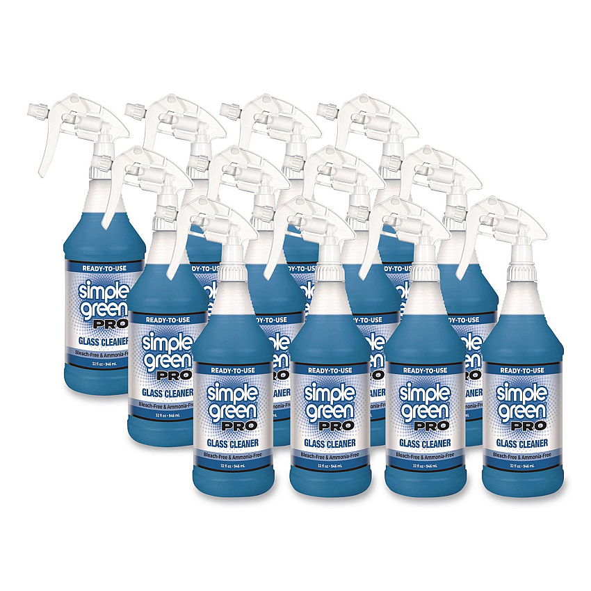 simple green Pro Glass Cleaner Ready-To-Use, 32 oz Spray Bottle, 12/Carton (1101032)