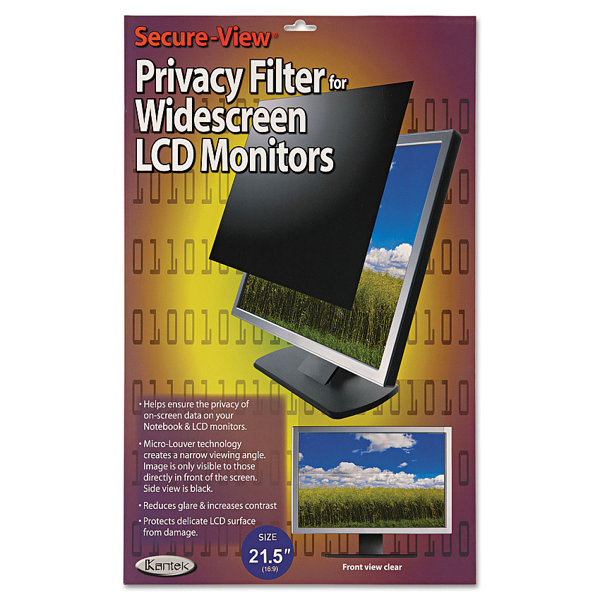 Kantek Secure View LCD Monitor Privacy Filter For 21.5" Widescreen (SVL215W)