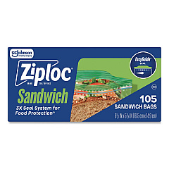 Ziploc Resealable Sandwich Bags, 6.5" x 5.88", Clear, 90/Pack (366151)