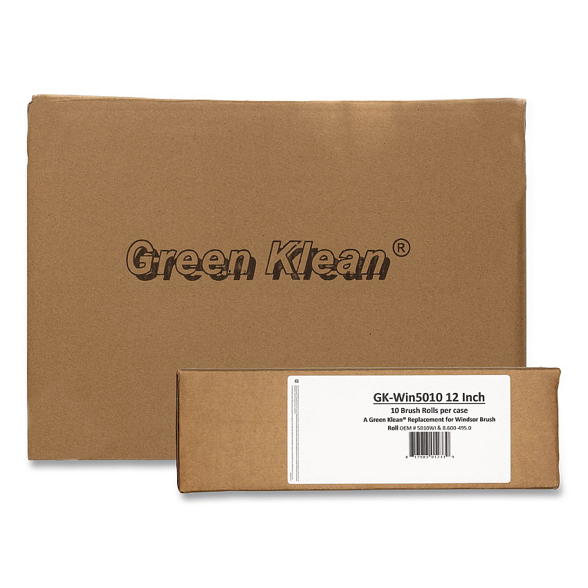 Green Klean Gk-Win5010 12" Replacement Brush Roll, Tan/Black, 10/Carton