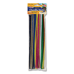 Creativity Street Regular Stems, 12" x 4 mm, Metal Wire/Polyester, Assorted Colors, 100/Pack (PAC711201R)