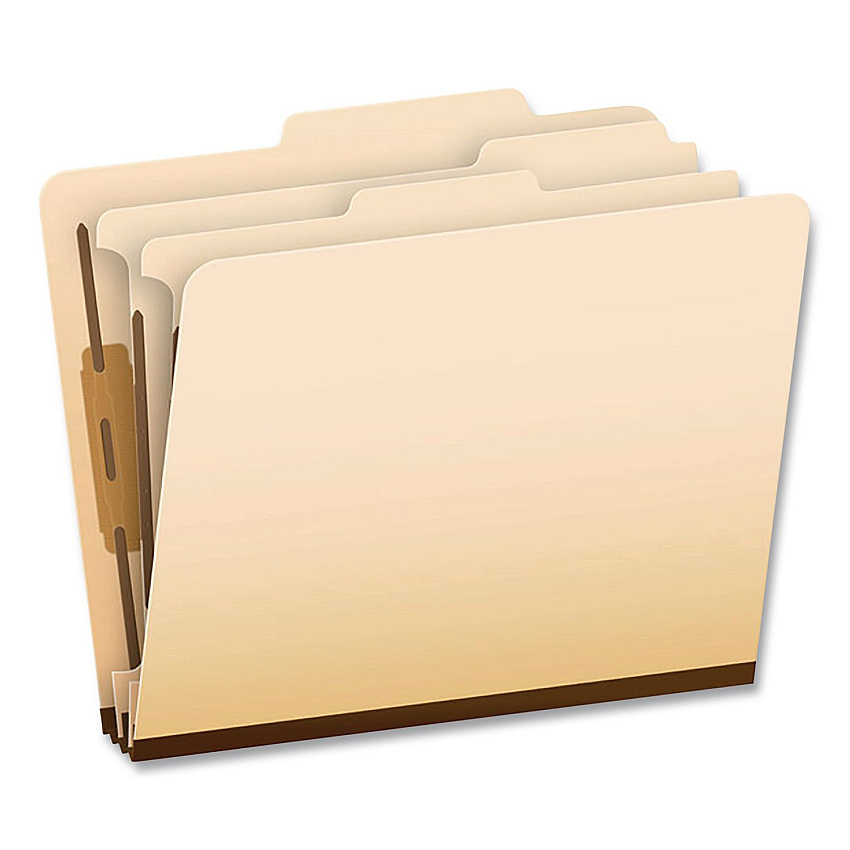 Pendaflex Manila Top Tab Classification Folders, 1.75" Expansion, 2 Dividers, 6 Fasteners, Letter Size, Manila Exterior, 10/Box (24000P)