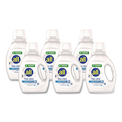 All Free Clear Liquid Fabric Softener, Fragrance Free, 34 oz Bottle, 6/Carton (47430)