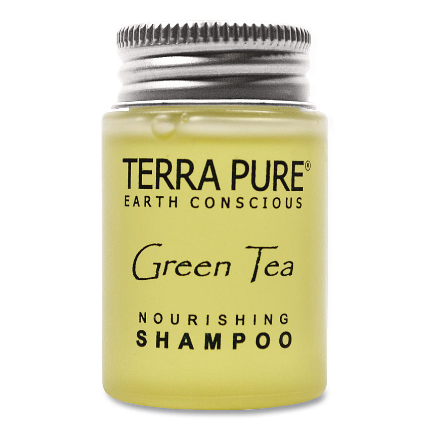 Diversified Hospitality Solutions Terra Pure Shampoo Jam Jar, Green Tea Lemongrass, 1 oz Jar, 300/Carton (007460)