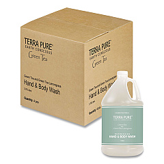 Diversified Hospitality Solutions Terra Pure Body Wash Gallon, Green Tea Lemongrass, 1 gal Bottle, 4/Carton (002294)