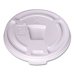 WinCup Plastic Lids for Foam Cups and Bowls, Drink-Thru, Fits 10 oz Hot Cups, White, 1,000/Carton (222064)