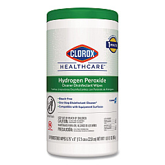 Clorox Healthcare Hydrogen Peroxide Cleaner Disinfectant Wipes, 6.75 x 9, White, 95/Canister (30824EA)