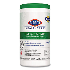 Clorox Healthcare Hydrogen Peroxide Cleaner Disinfectant Wipes, 6.75 x 5.75, Unscented, 155 Wipes/Canister (30825EA)