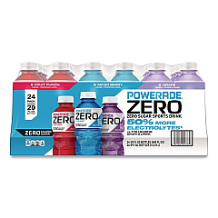 Powerade Zero Sports Drink, Assorted Flavors, 20 oz, 24/Carton (22002679)