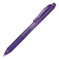 Pentel EnerGel-X Gel Pen, Retractable, Medium 0.7 mm, Violet Ink, Translucent Violet/Violet Barrel (BL107VEA)