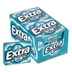 Wrigley's Extra Polar Ice Sugar-Free Gum, Polar Ice, 15 Sticks/Pack, 10 Packs/Carton (22002641)