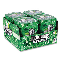 ICE BREAKERS Ice Cubes Spearmint Sugar-Free Gum, Spearmint, 40 Cubes/Bottle, 4 Bottles/Carton (22002651)