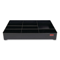 Amenity Organizer for all Rubbermaid Commercial Full Size and Compact Housekeeping Carts, 11 Sections, 18.75 x 3.62, Black (2124078)