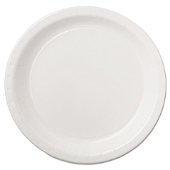 Hoffmaster Coated Paper Dinnerware, Plate, 9" dia, White, 50/Pack, 10 Packs/Carton (PL7095)