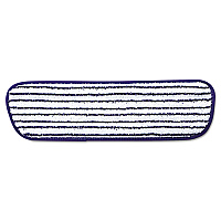 Rubbermaid Commercial Microfiber Finish Pad, 18 x 5 1/2, Blue/White, 6/Box (Q800WHI)
