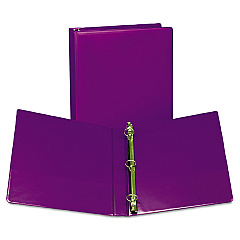 Samsill Earths Choice Biobased Durable Fashion View Binder, 3 Rings, 1" Capacity, 11 x 8.5, Purple, 2/Pack (U86308)