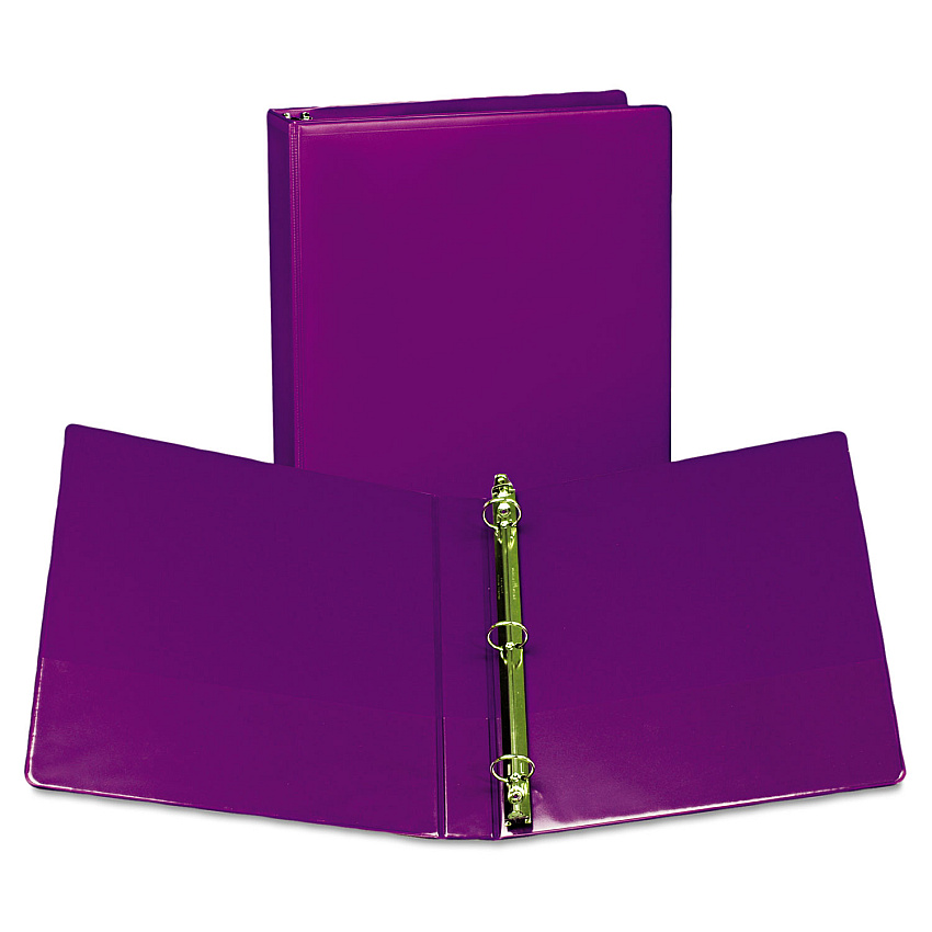 Samsill Earths Choice Biobased Durable Fashion View Binder, 3 Rings, 1" Capacity, 11 x 8.5, Purple, 2/Pack (U86308)