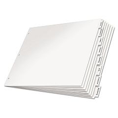 Cardinal Paper Insertable Dividers, 8-Tab, 11 x 17, White, 1 Set (84815)
