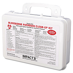 Impact Bloodborne Pathogen Cleanup Kit, 10 x 7 x 2.5, OSHA Compliant, Plastic Case (7351)