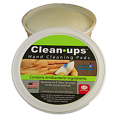 LEE Clean-Ups Hand Cleaning Pads, Cloth, 3" dia, Mild Floral Scent, 60/Tub (10145)