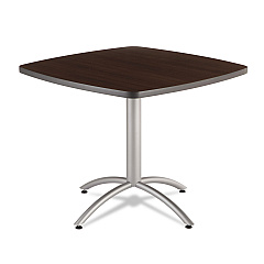 Iceberg CafeWorks Table, Cafe-Height, Square Top, 36 x 36 x 30, Walnut/Silver (65614)