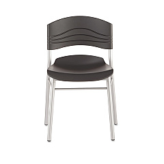 Iceberg CafeWorks Chair, Supports Up to 225 lb, Graphite Seat/Back, Silver Base, 2/Carton (64517)