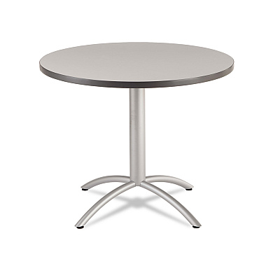 Iceberg CafeWorks Table, Cafe-Height, Round Top, 36" dia x 30"h, Gray/Silver (65621)