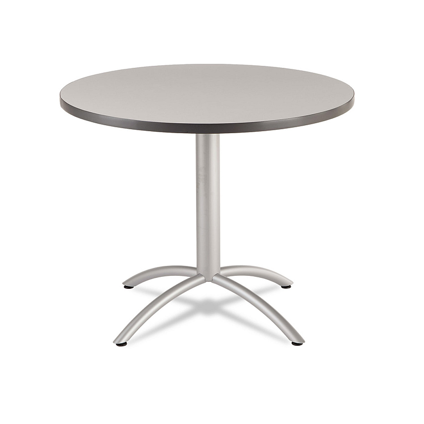 Iceberg CafeWorks Table, Cafe-Height, Round Top, 36" dia x 30"h, Gray/Silver (65621)