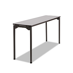 Iceberg Maxx Legroom Wood Folding Table, Rectangular Top, 60 x 18 x 29.5, Gray/Charcoal (65877)