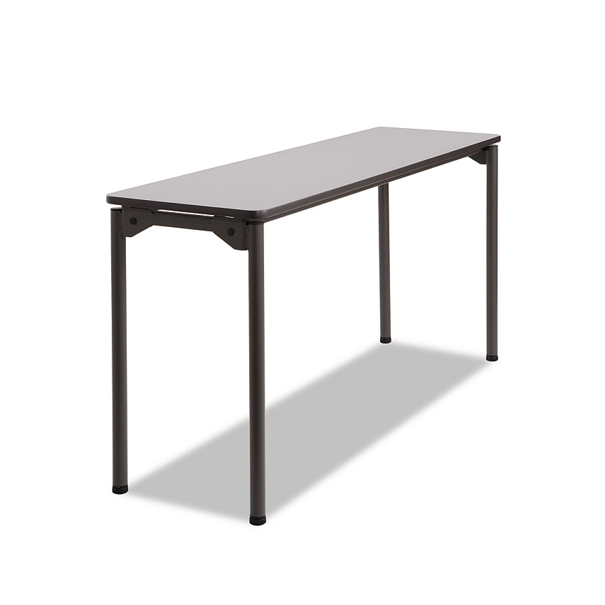 Iceberg Maxx Legroom Wood Folding Table, Rectangular Top, 60 x 18 x 29.5, Gray/Charcoal (65877)
