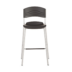 Iceberg CafeWorks Stool, Supports Up to 225 lb, Graphite Seat/Back, Silver Base (64527)