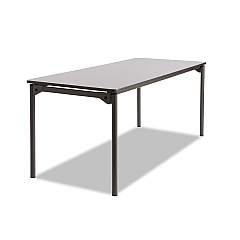 Iceberg Maxx Legroom Wood Folding Table, Rectangular Top, 72 x 30 x 29.5, Gray/Charcoal (65827)
