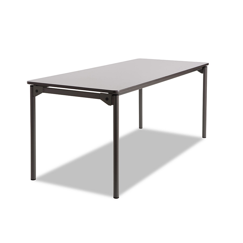 Iceberg Maxx Legroom Wood Folding Table, Rectangular Top, 72 x 30 x 29.5, Gray/Charcoal (65827)