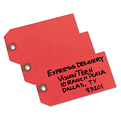 Avery Unstrung Shipping Tags, 11.5 pt. Stock, 4.75 x 2.38, Red, 1,000/Box (12345)