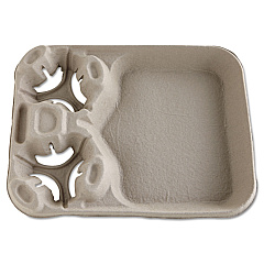 Chinet StrongHolder Molded Fiber Cup/Food Trays, 8 oz to 44 oz, 2 Cups, Beige, 100/Carton (20990CT)