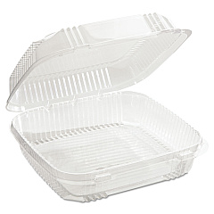 Pactiv Evergreen ClearView SmartLock Hinged Lid Container, 49 oz, 8.2 x 8.34 x 2.91, Clear, 200/Carton (YCI81120)