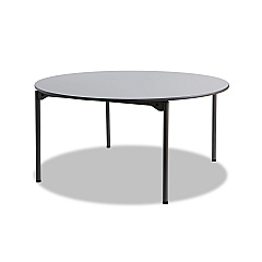 Iceberg Maxx Legroom Wood Folding Table, Round Top, 60" dia x 29.5"h, Gray/Charcoal (65867)